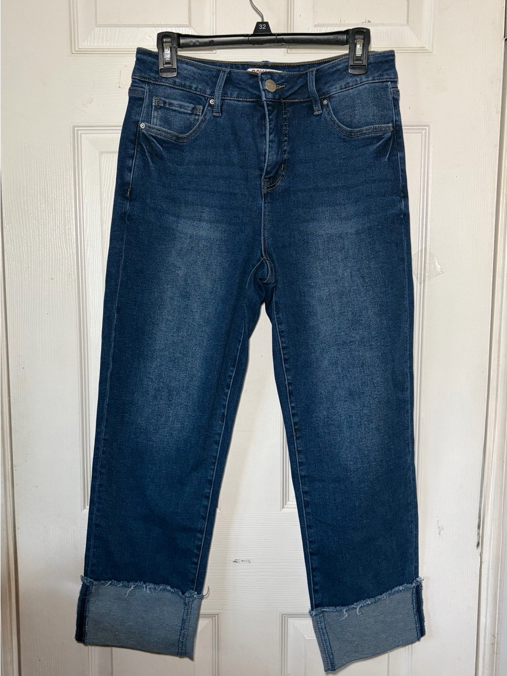 Royalty For Me Dark Blue Straight Leg Jeans with‎ Rolled Cuffs Sz 12